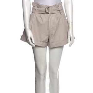 Marissa Webb Real Lamb Leather High-Waisted Shorts